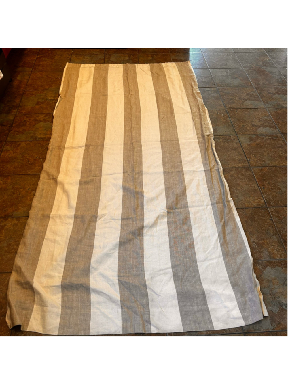 Restoration Hardware Belgian Lunen Striped Curtain Panel Rod Opening 50"x98"